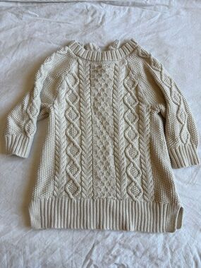 GAP Baby Cream Cable Knit Pullover Sweater Dress